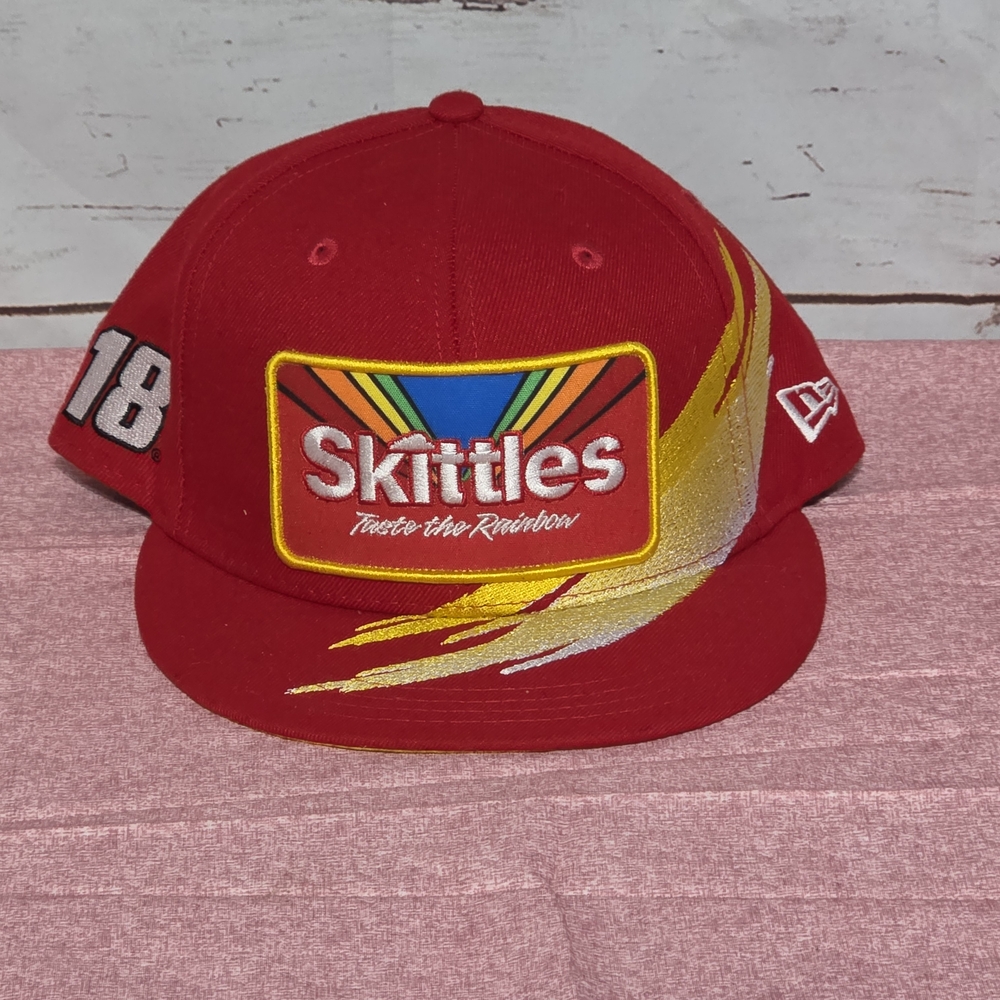 Skittles Logo Cap #18 Nascar Size 7 1/8 Collectors Ire
